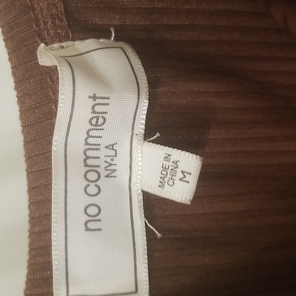 No Comment Brown Ribbed Spaghetti Strap Dress - Picture 6 of 11